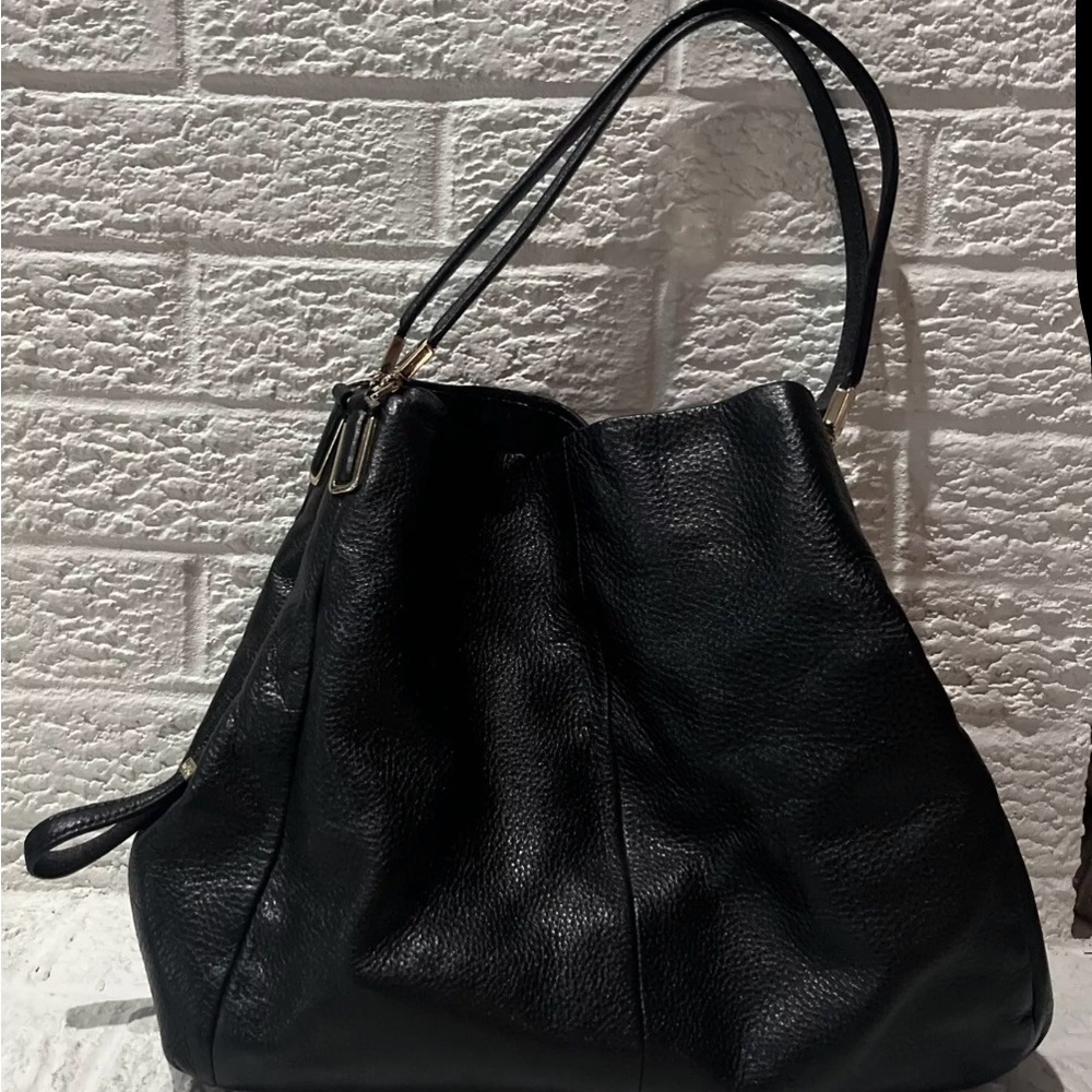 Coach Madison Phoebe Plum Pebbled Leather Triple Compartment Shoulder Bag 26224